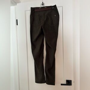 Carreli Jeans Faux Suede Dark Green Straight Leg Pants